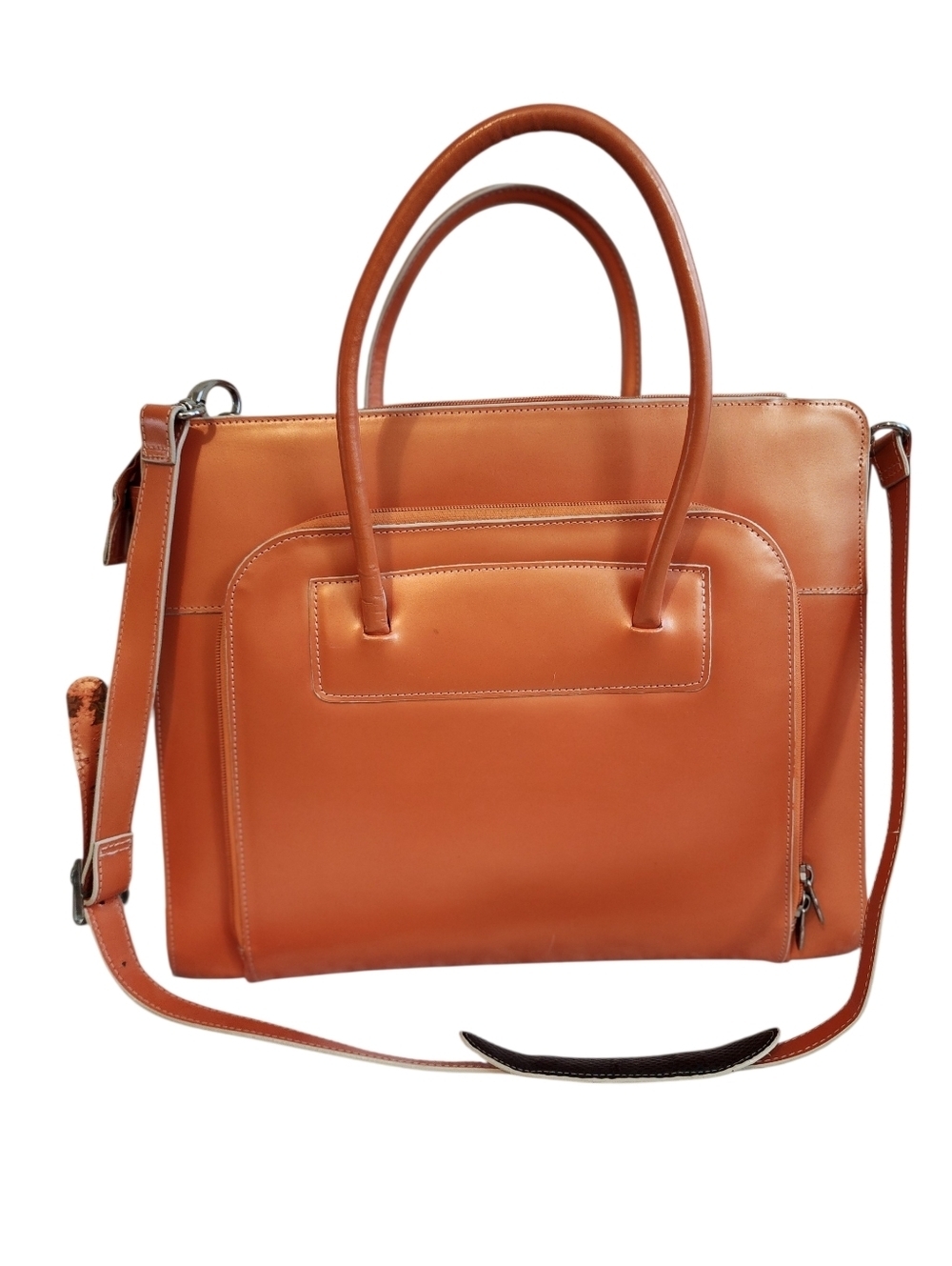 McKlein Leather Briefcase Orange